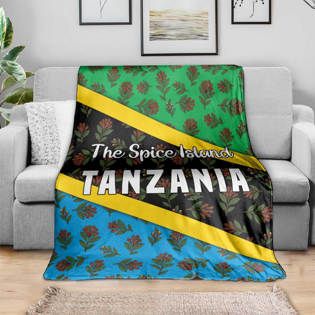 Tanzania Spice Island Blanket with Clove Leaf Pattern and National Flag Colors TS04