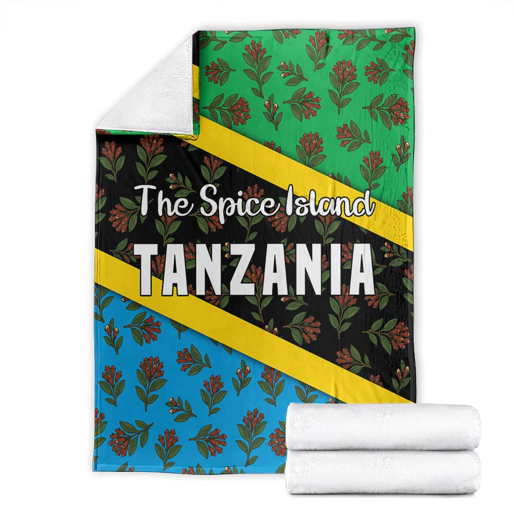 Tanzania Spice Island Blanket with Clove Leaf Pattern and National Flag Colors TS04