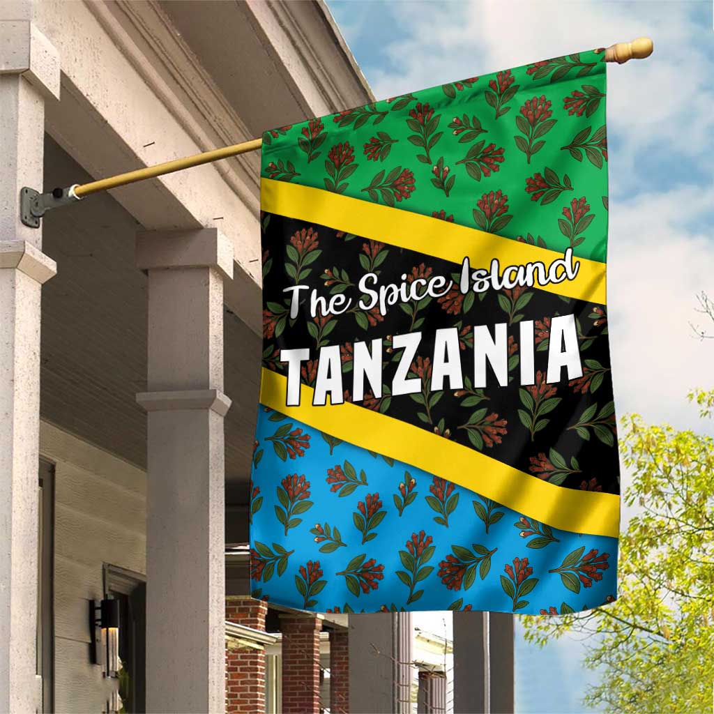 Tanzania Spice Island Garden Flag with Clove Leaf Pattern and National Flag Colors TS04