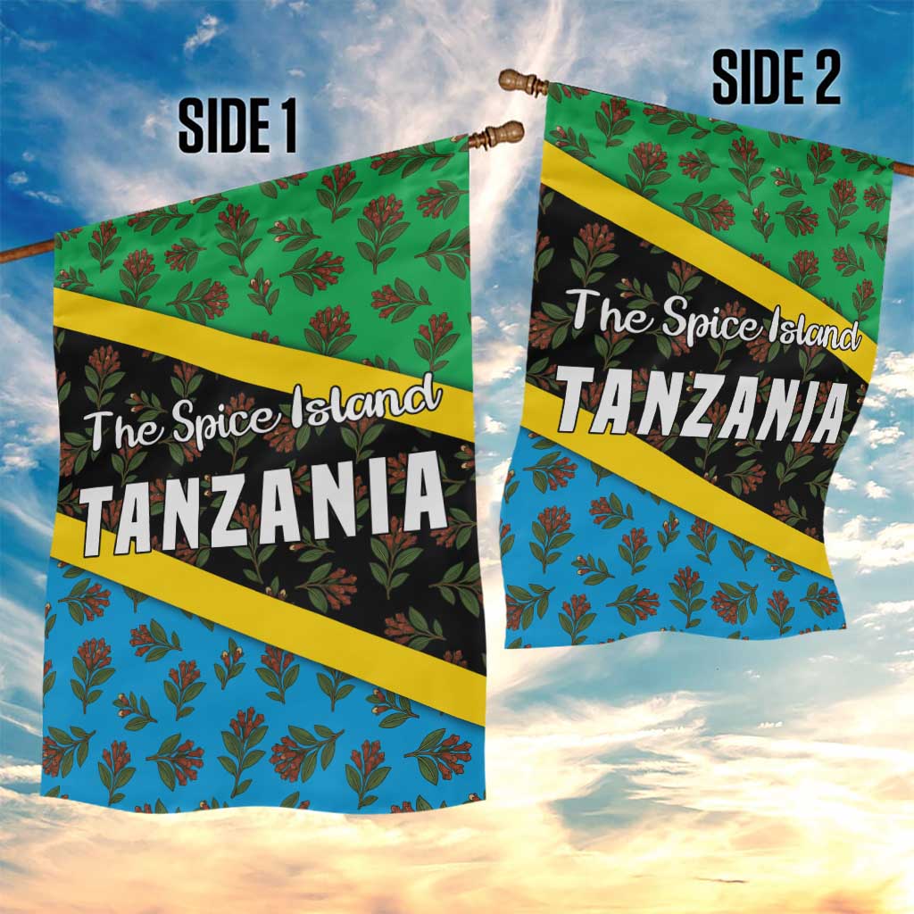 Tanzania Spice Island Garden Flag with Clove Leaf Pattern and National Flag Colors TS04