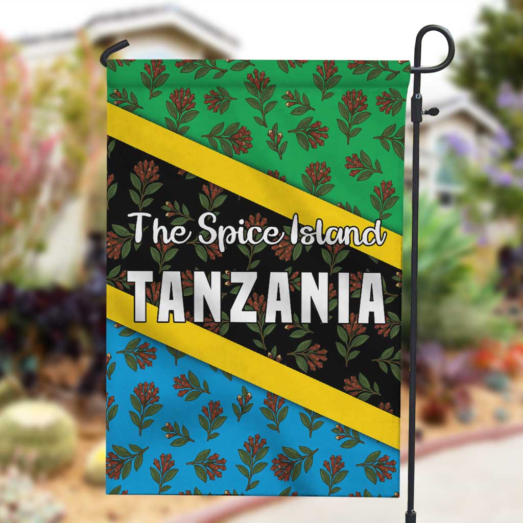 Tanzania Spice Island Garden Flag with Clove Leaf Pattern and National Flag Colors TS04