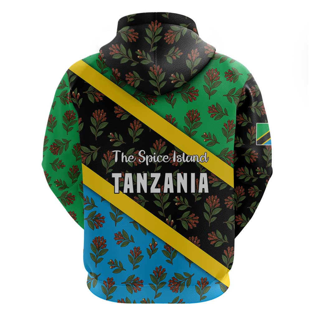 Tanzania Spice Island Hoodie with Clove Leaf Pattern and National Flag Colors TS04