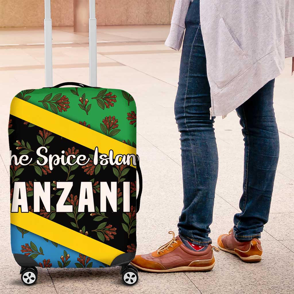 Tanzania Spice Island Luggage Cover with Clove Leaf Pattern and National Flag Colors TS04