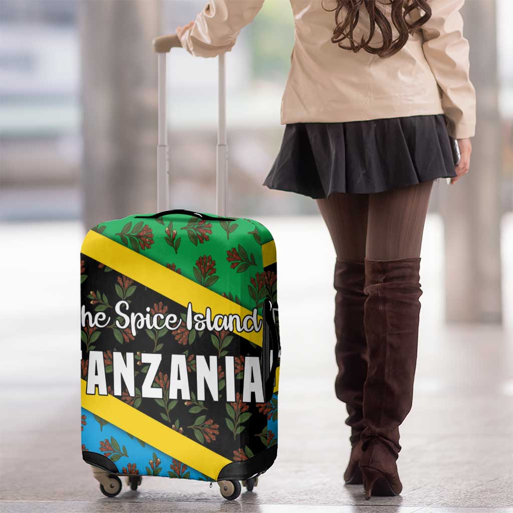 Tanzania Spice Island Luggage Cover with Clove Leaf Pattern and National Flag Colors TS04