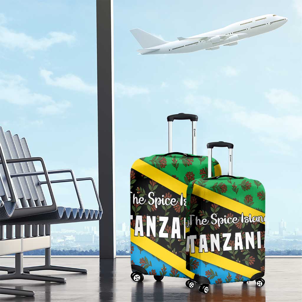 Tanzania Spice Island Luggage Cover with Clove Leaf Pattern and National Flag Colors TS04