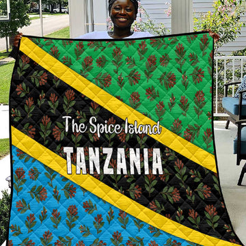 Tanzania Spice Island Quilt with Clove Leaf Pattern and National Flag Colors TS04