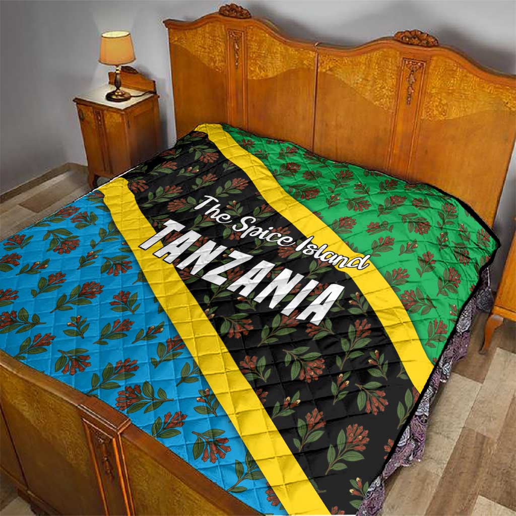 Tanzania Spice Island Quilt with Clove Leaf Pattern and National Flag Colors TS04