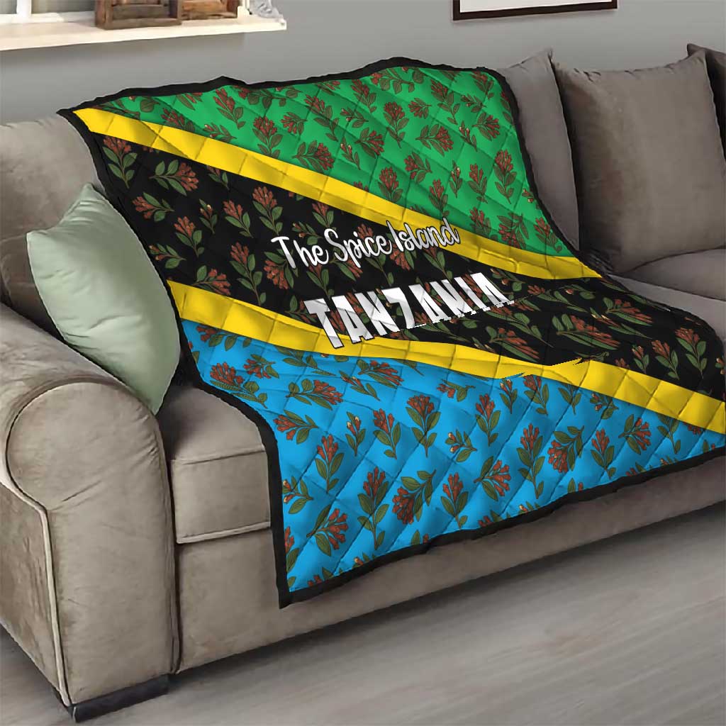 Tanzania Spice Island Quilt with Clove Leaf Pattern and National Flag Colors TS04