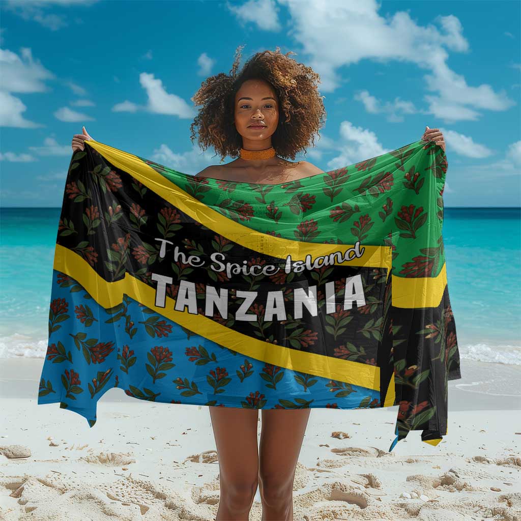 Tanzania Spice Island Sarong with Clove Leaf Pattern and National Flag Colors TS04