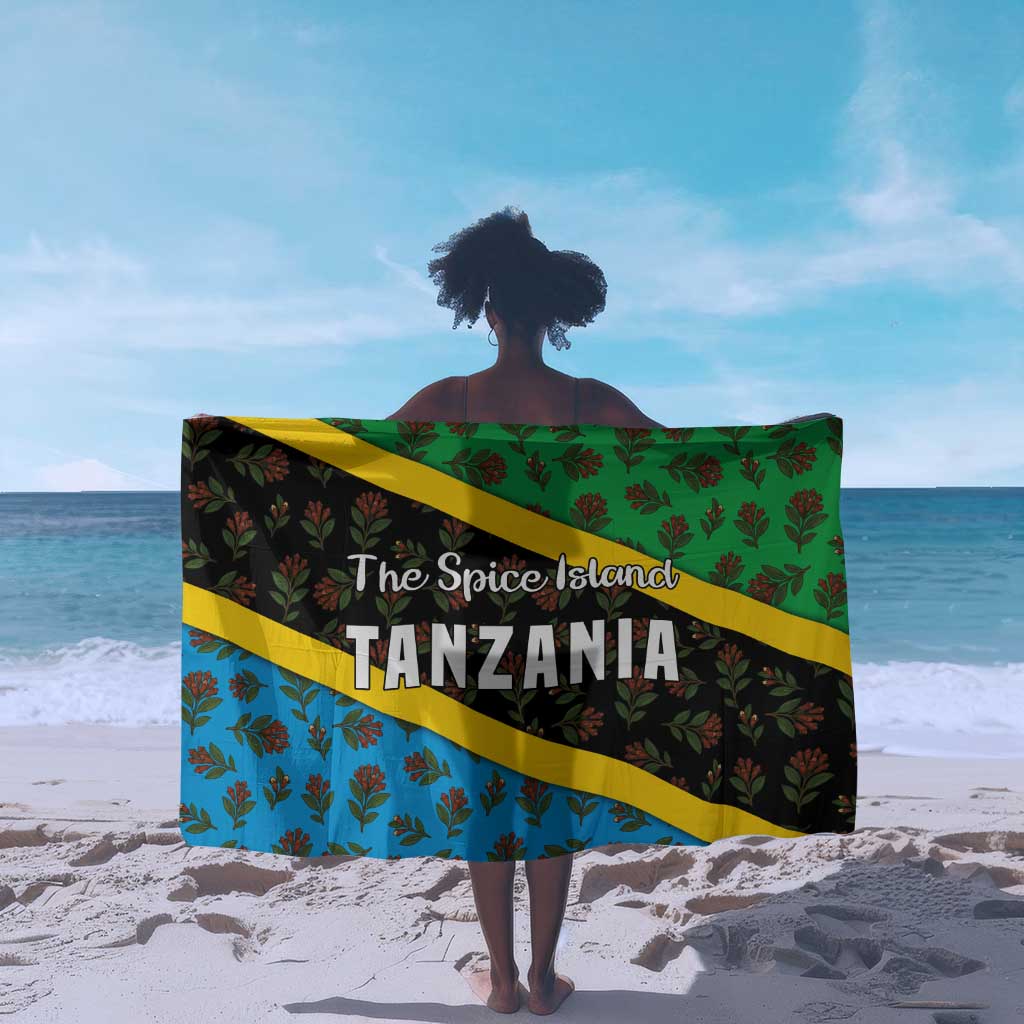 Tanzania Spice Island Sarong with Clove Leaf Pattern and National Flag Colors TS04