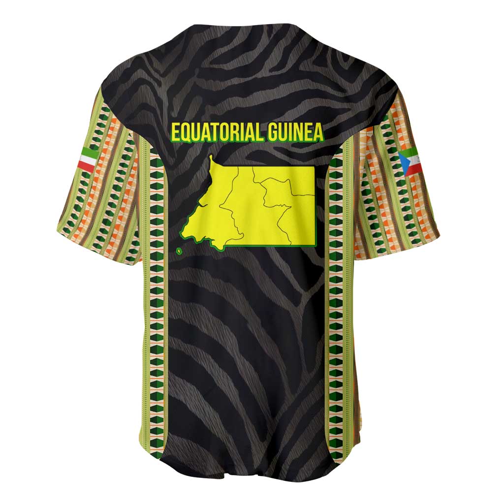 Equatorial Guinea Heritage Baseball Jersey - National Emblem and Tribal Zebra Print TS04