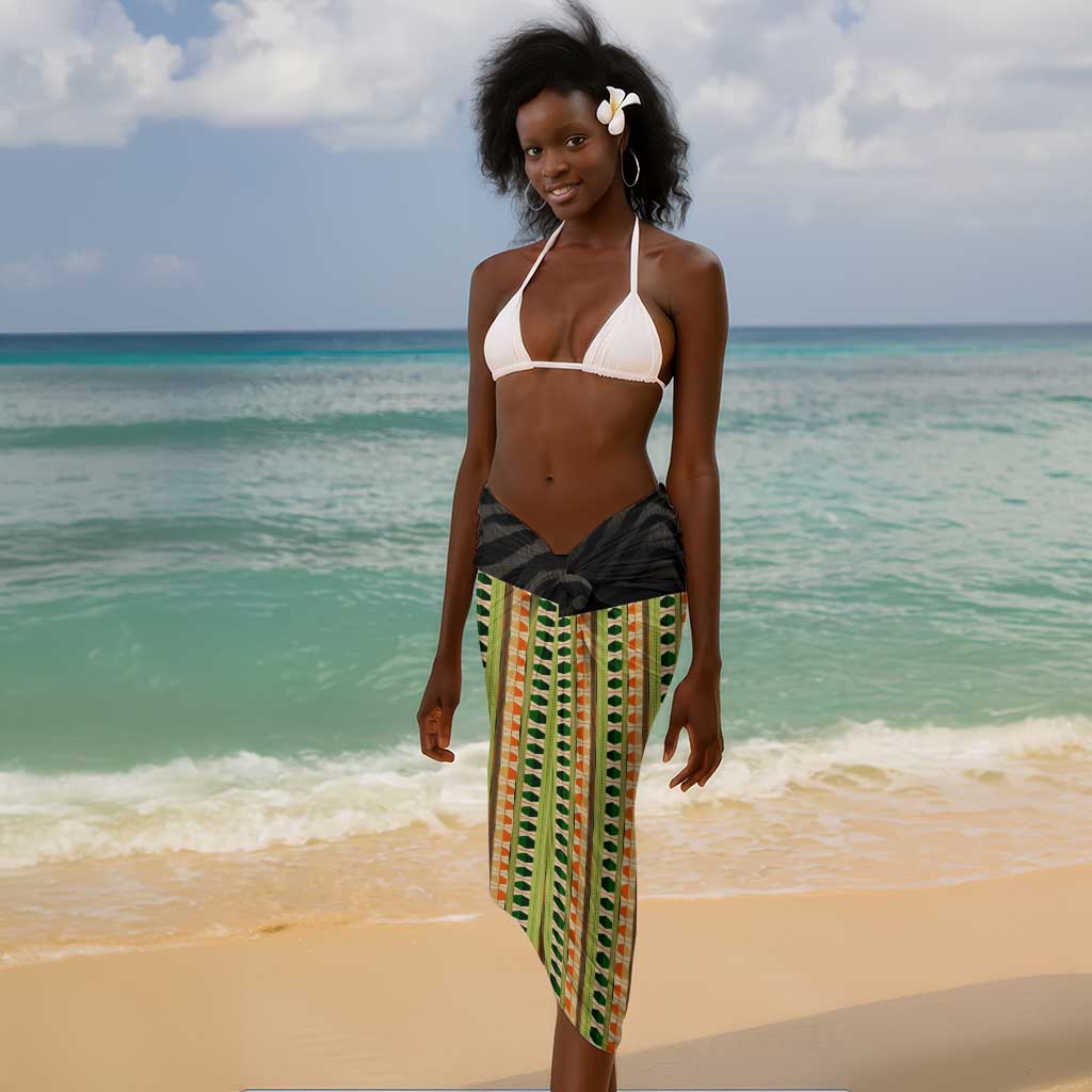 Equatorial Guinea Heritage Sarong - National Emblem and Tribal Zebra Print TS04