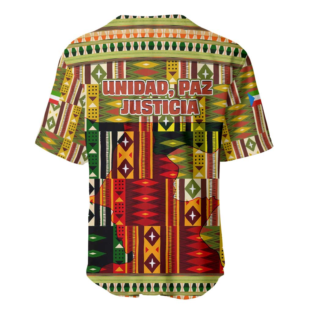 Equatorial Guinea Baseball Jersey - Lion Print and Traditional African Kente Patterns TS04