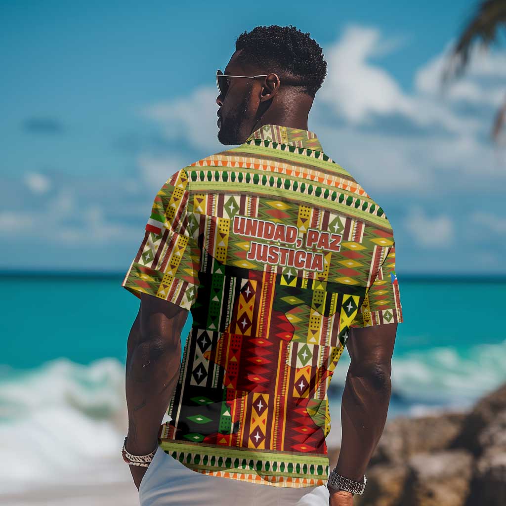 Equatorial Guinea Hawaiian Shirt - Lion Print and Traditional African Kente Patterns TS04