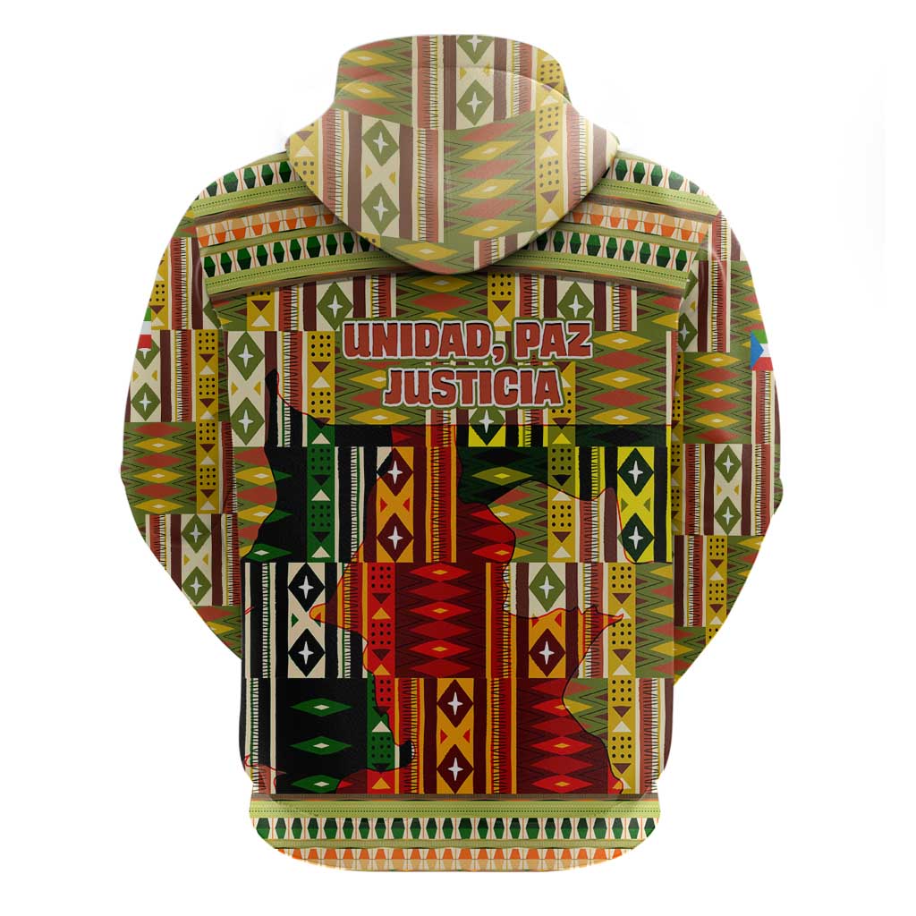Equatorial Guinea Hoodie with Lion Print and Traditional African Kente Patterns TS04