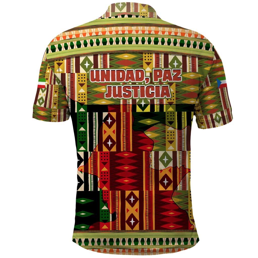 Equatorial Guinea Polo Shirt with Lion Print and Traditional African Kente Patterns TS04