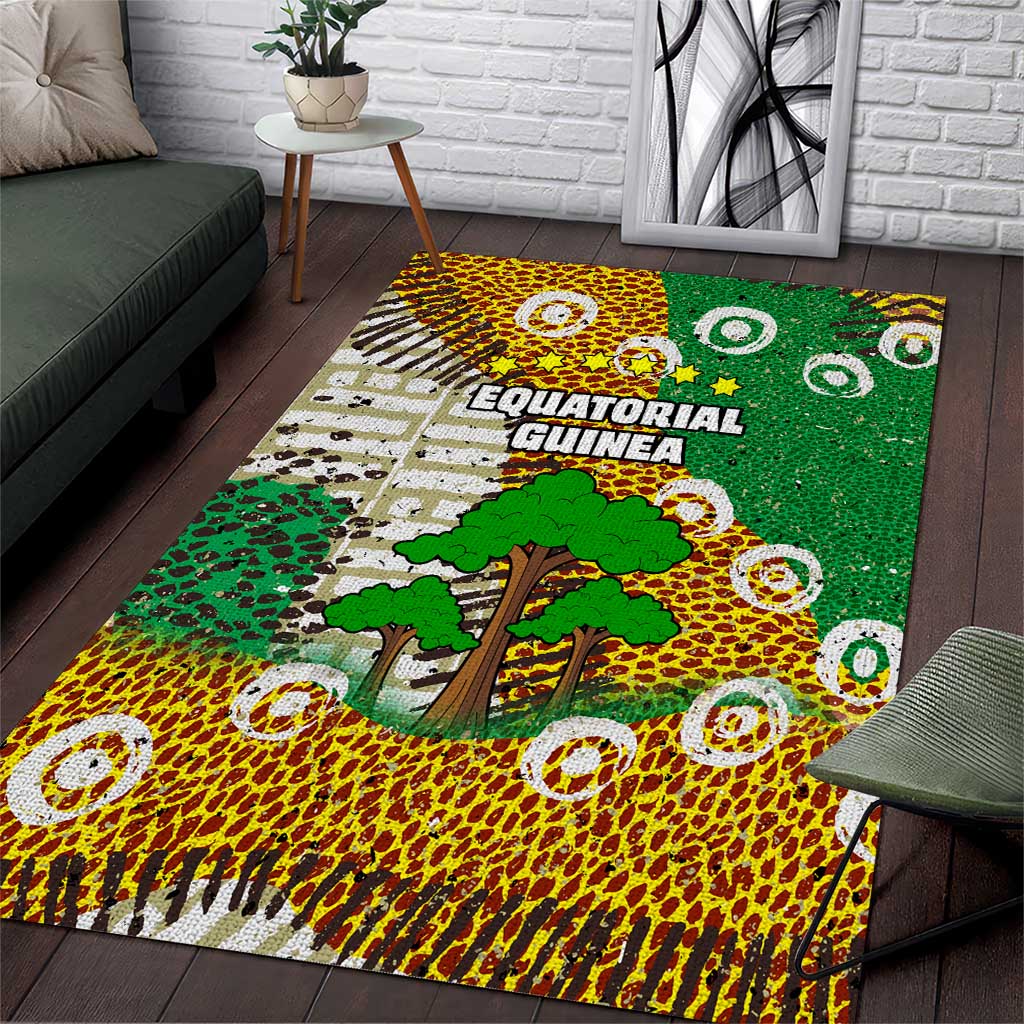 Equatorial Guinea Baobab Tree Area Rug - Tribal Patterns and Heritage Quote TS04