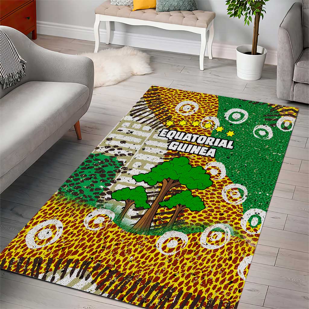 Equatorial Guinea Baobab Tree Area Rug - Tribal Patterns and Heritage Quote TS04