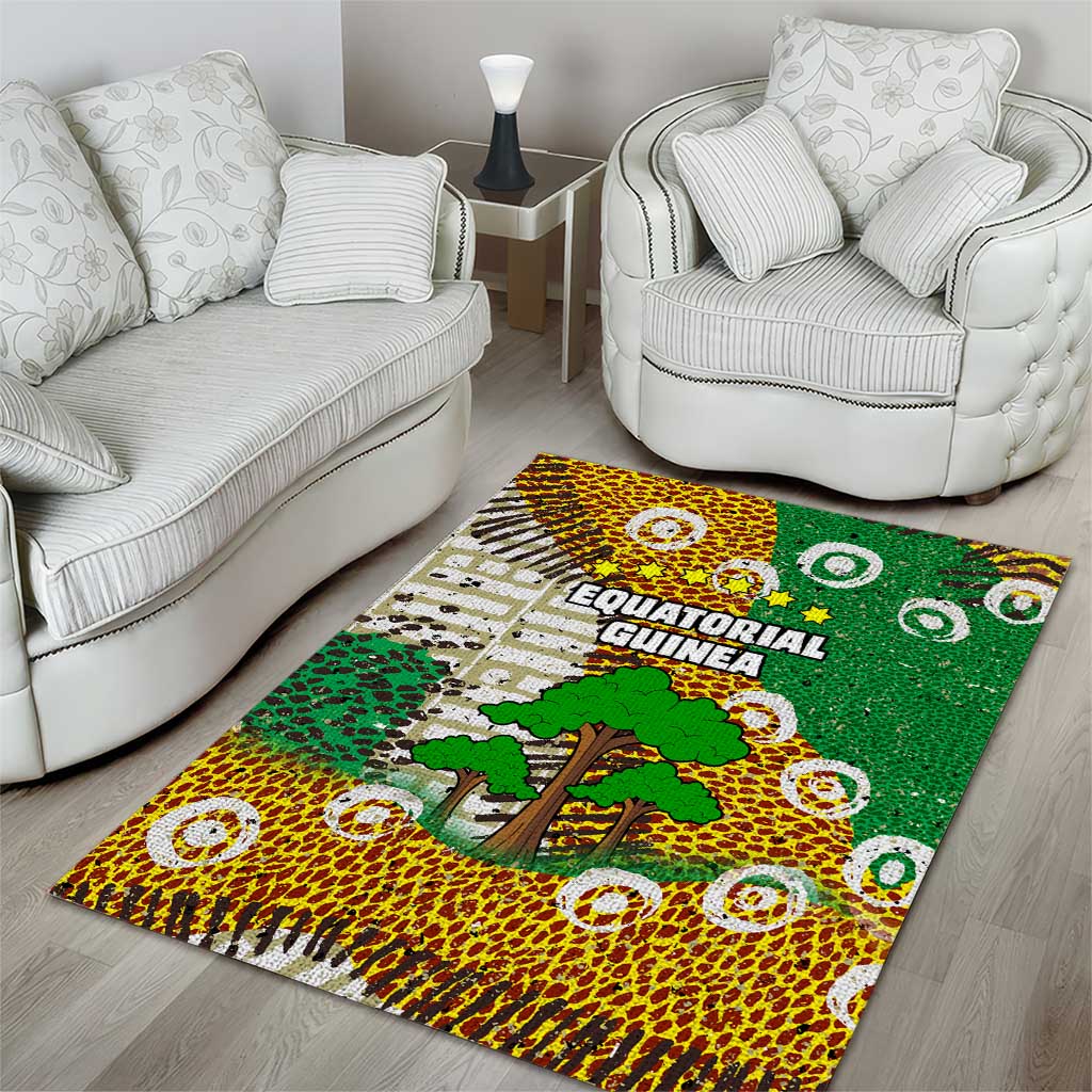 Equatorial Guinea Baobab Tree Area Rug - Tribal Patterns and Heritage Quote TS04