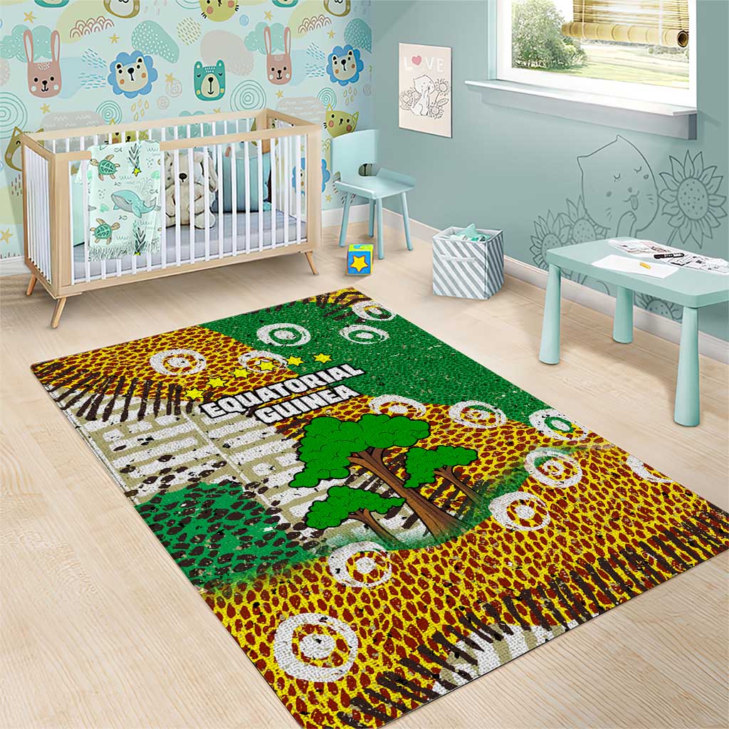 Equatorial Guinea Baobab Tree Area Rug - Tribal Patterns and Heritage Quote TS04