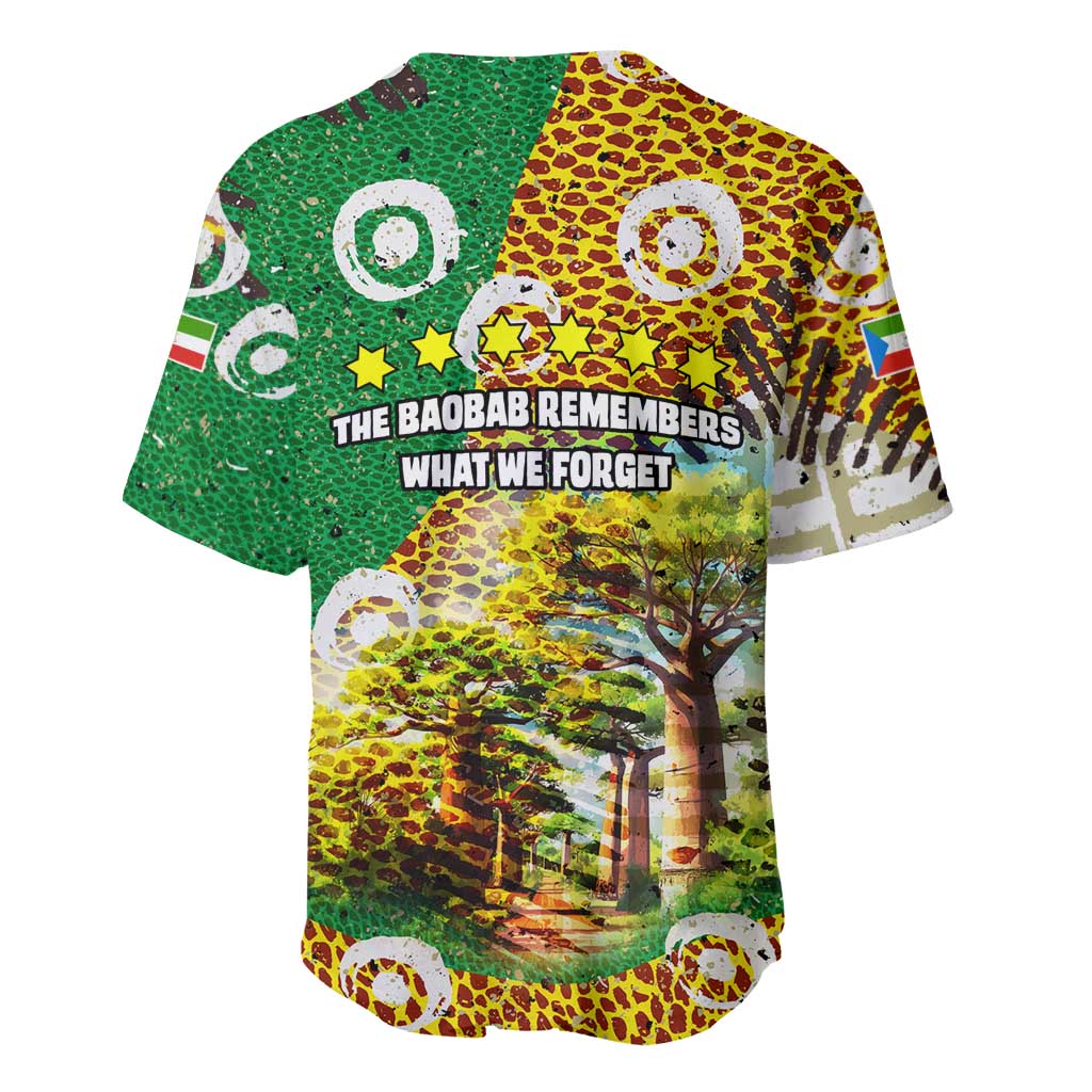 Equatorial Guinea Baobab Tree Baseball Jersey - Tribal Patterns and Heritage Quote TS04