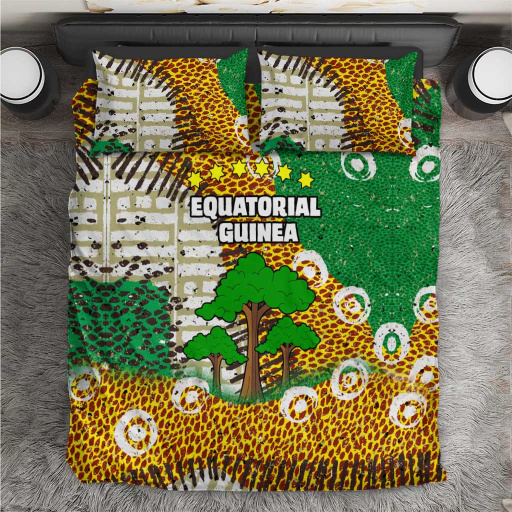 Equatorial Guinea Baobab Tree Bedding Set - Tribal Patterns and Heritage Quote TS04