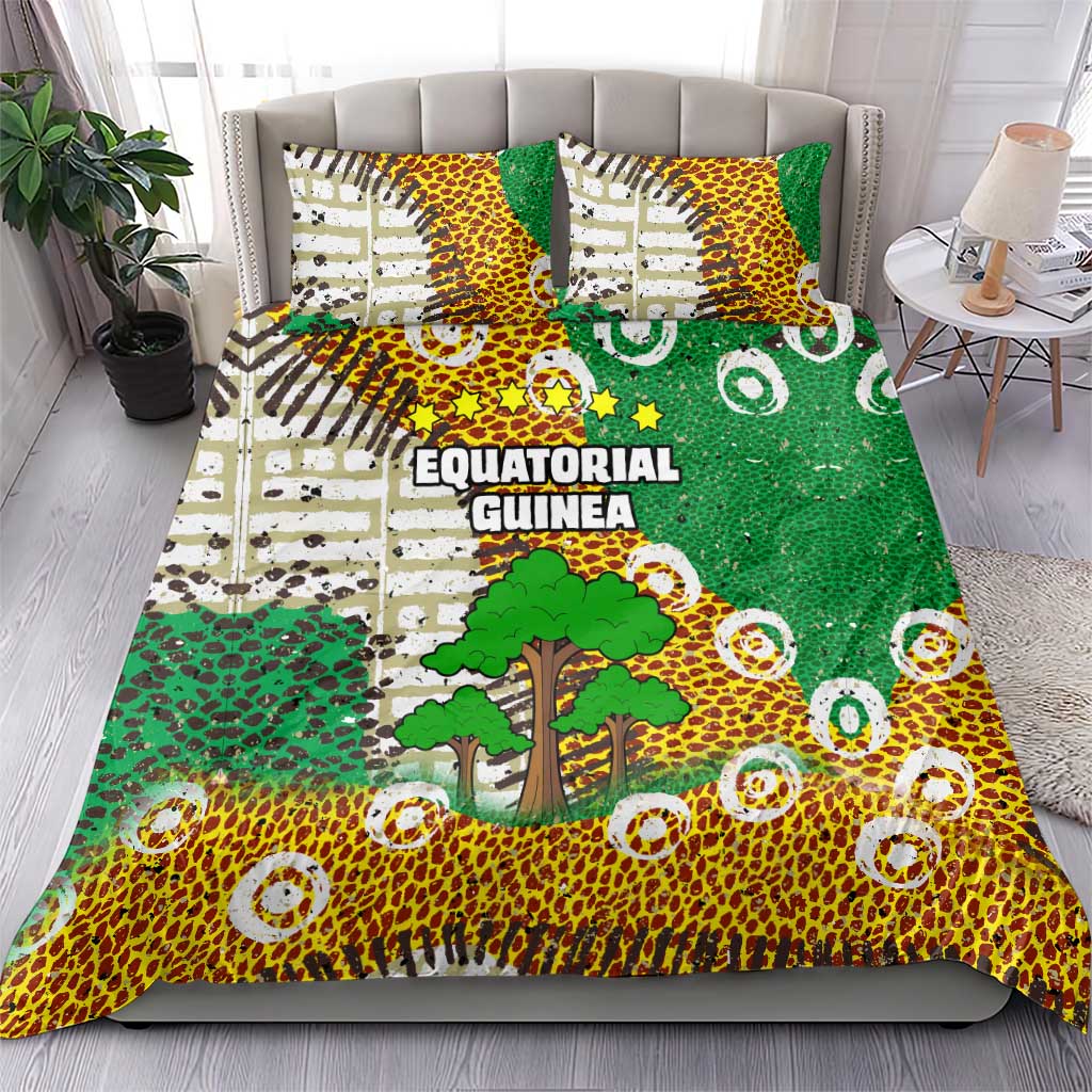 Equatorial Guinea Baobab Tree Bedding Set - Tribal Patterns and Heritage Quote TS04