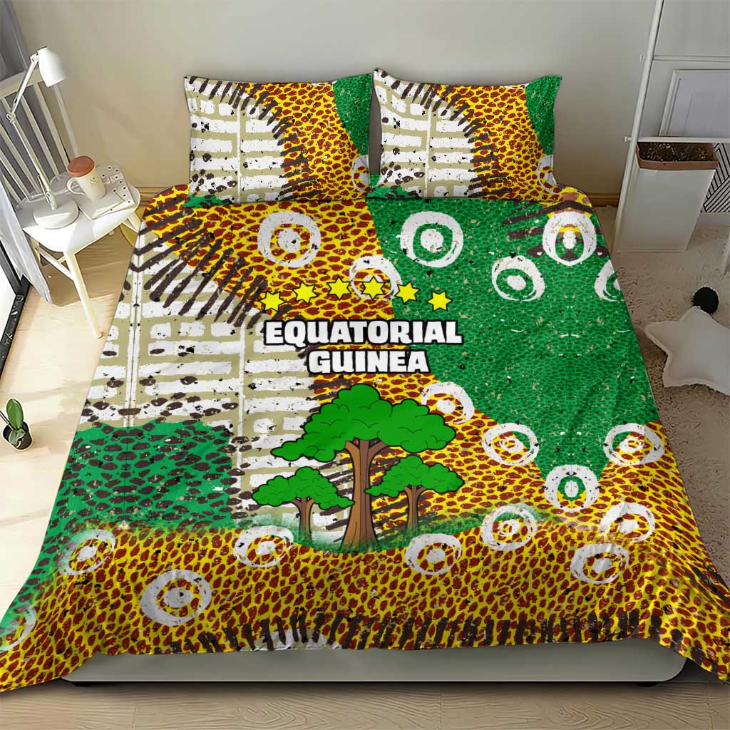 Equatorial Guinea Baobab Tree Bedding Set - Tribal Patterns and Heritage Quote TS04