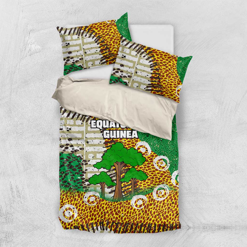 Equatorial Guinea Baobab Tree Bedding Set - Tribal Patterns and Heritage Quote TS04