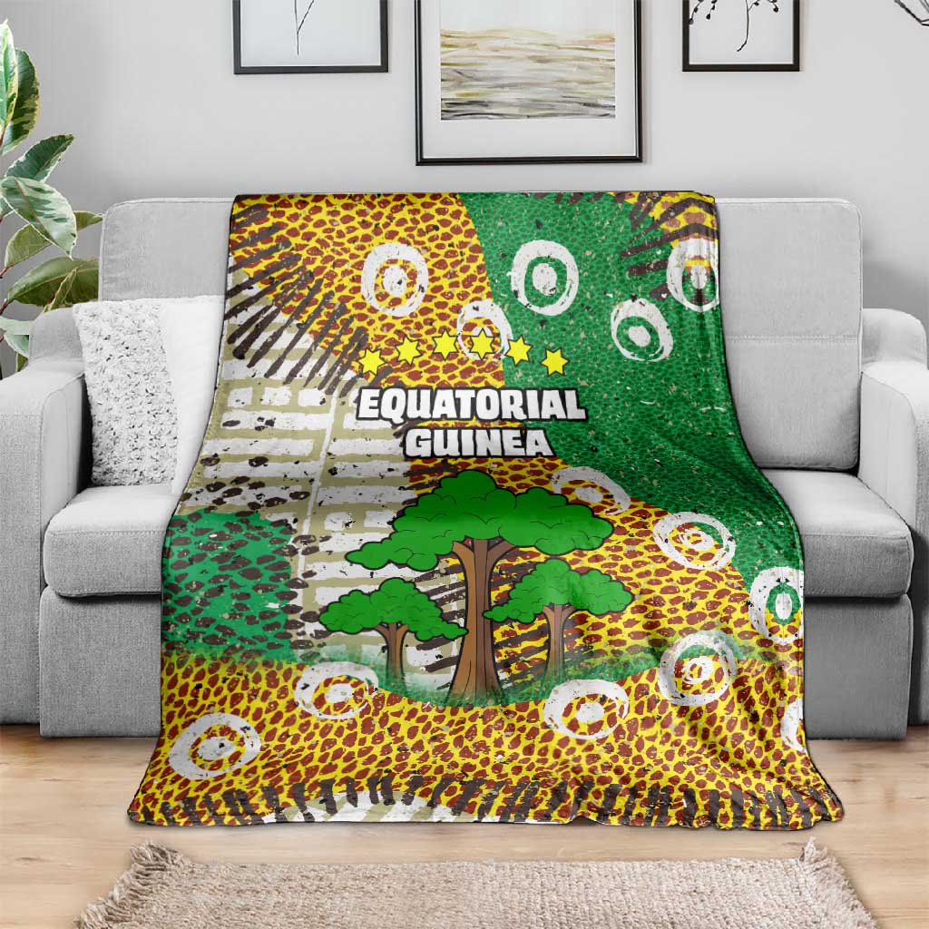 Equatorial Guinea Baobab Tree Blanket - Tribal Patterns and Heritage Quote TS04