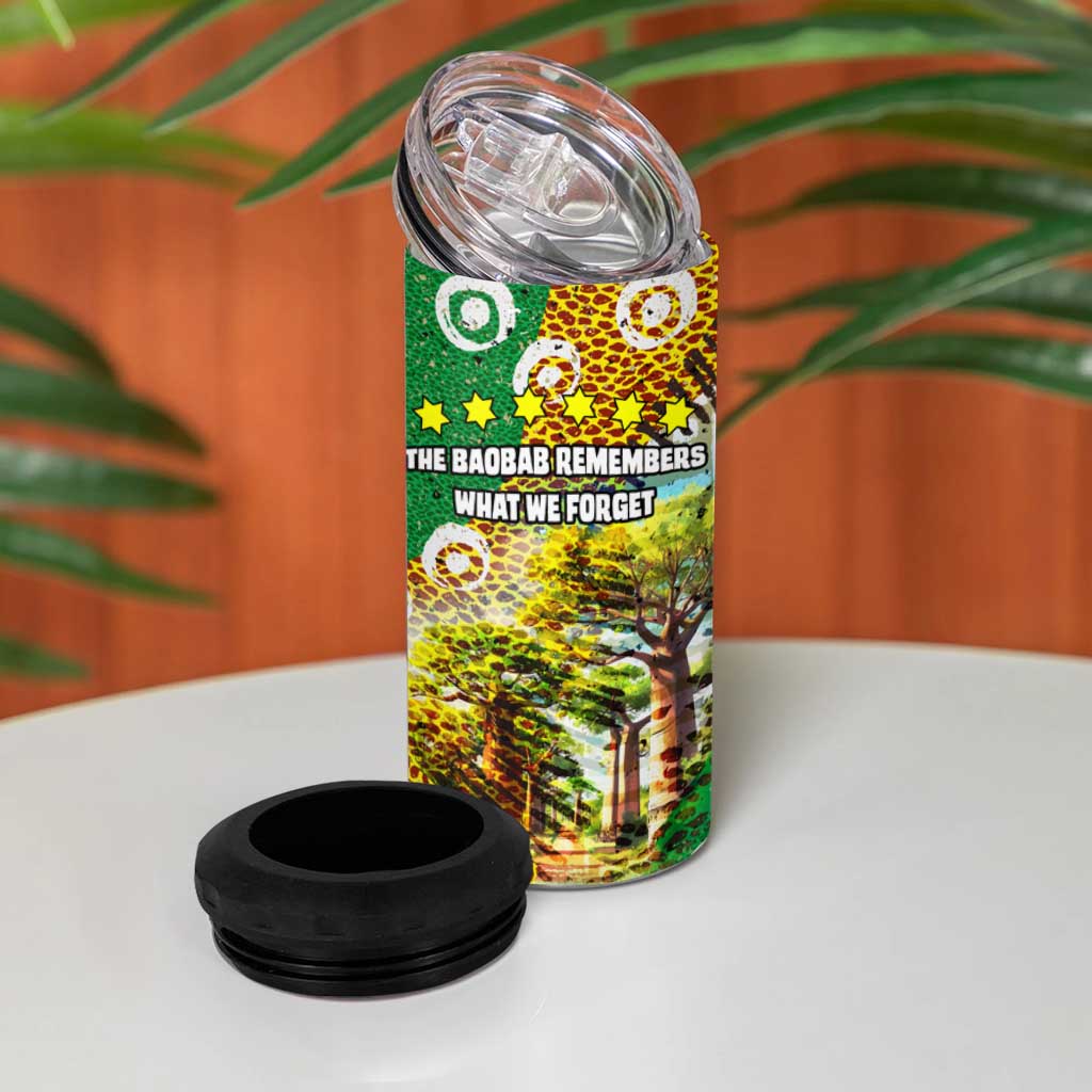 Equatorial Guinea Baobab Tree 4 in 1 Can Cooler Tumbler - Tribal Patterns and Heritage Quote TS04