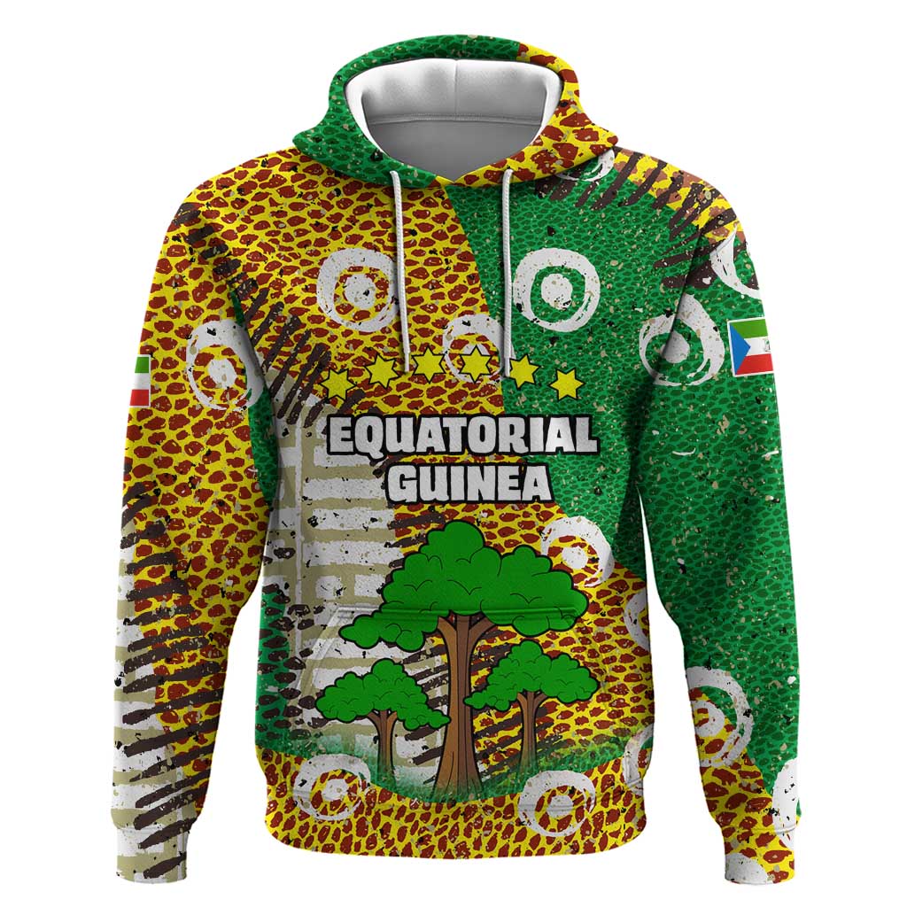 Equatorial Guinea Baobab Tree Hoodie with Tribal Patterns and Heritage Quote TS04