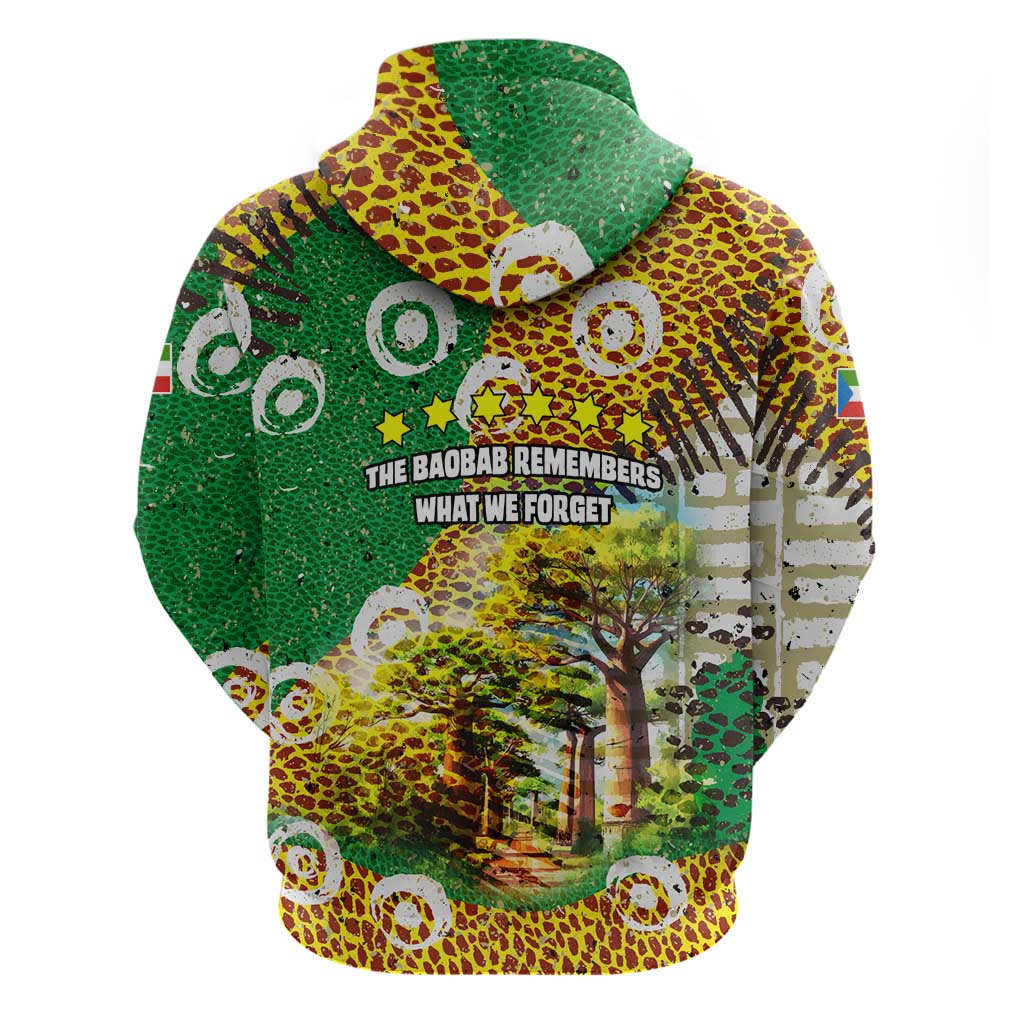 Equatorial Guinea Baobab Tree Hoodie with Tribal Patterns and Heritage Quote TS04