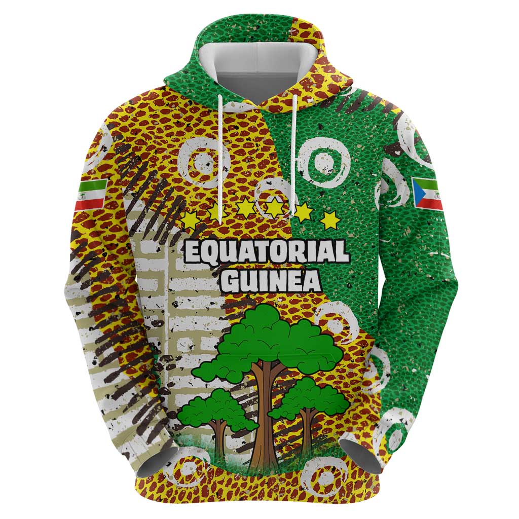 Equatorial Guinea Baobab Tree Hoodie with Tribal Patterns and Heritage Quote TS04