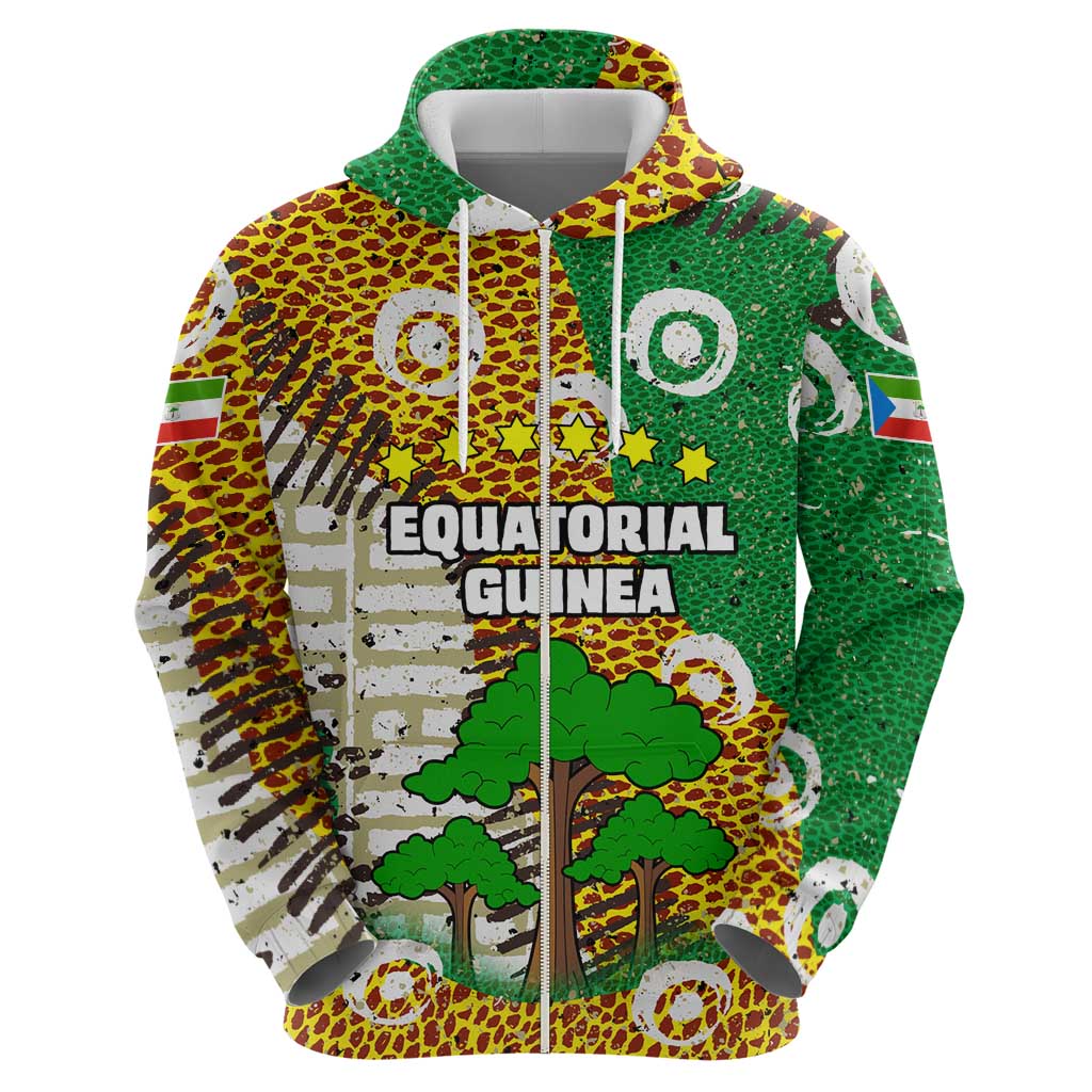 Equatorial Guinea Baobab Tree Hoodie with Tribal Patterns and Heritage Quote TS04