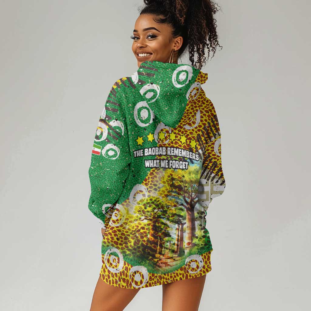 Equatorial Guinea Baobab Tree Hoodie Dress - Tribal Patterns and Heritage Quote TS04