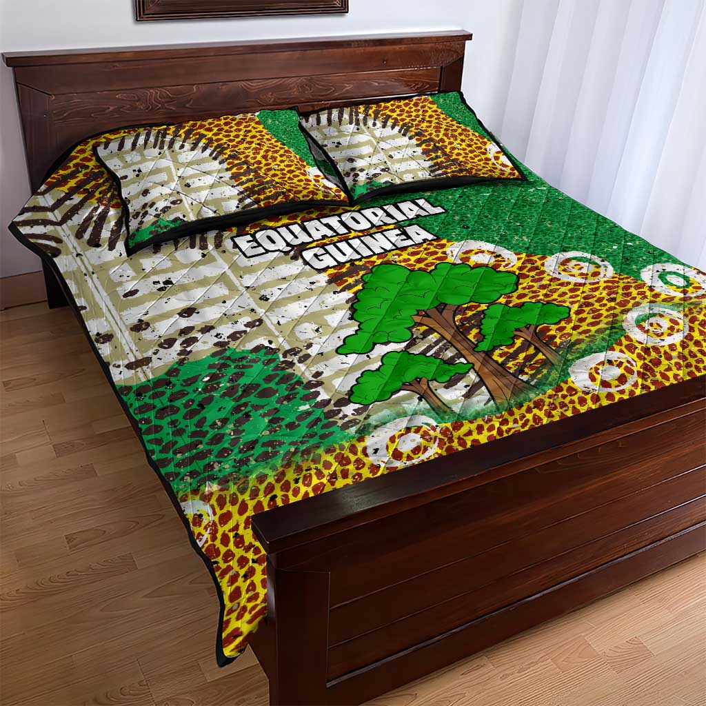 Equatorial Guinea Baobab Tree Quilt Bed Set - Tribal Patterns and Heritage Quote TS04
