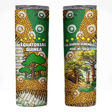 Equatorial Guinea Baobab Tree Skinny Tumbler - Tribal Patterns and Heritage Quote TS04