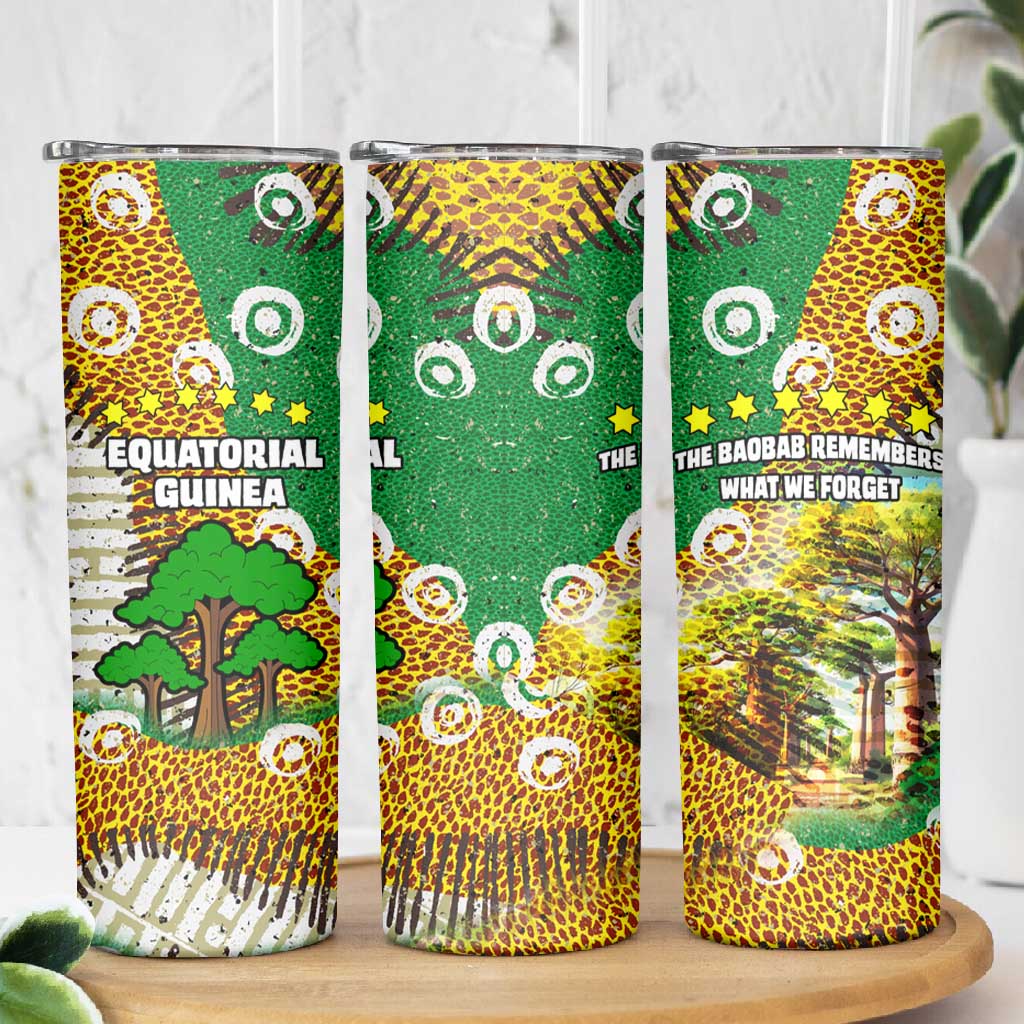 Equatorial Guinea Baobab Tree Skinny Tumbler - Tribal Patterns and Heritage Quote TS04