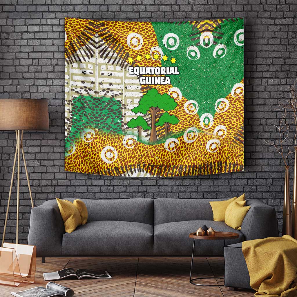 Equatorial Guinea Baobab Tree Tapestry - Tribal Patterns and Heritage Quote TS04