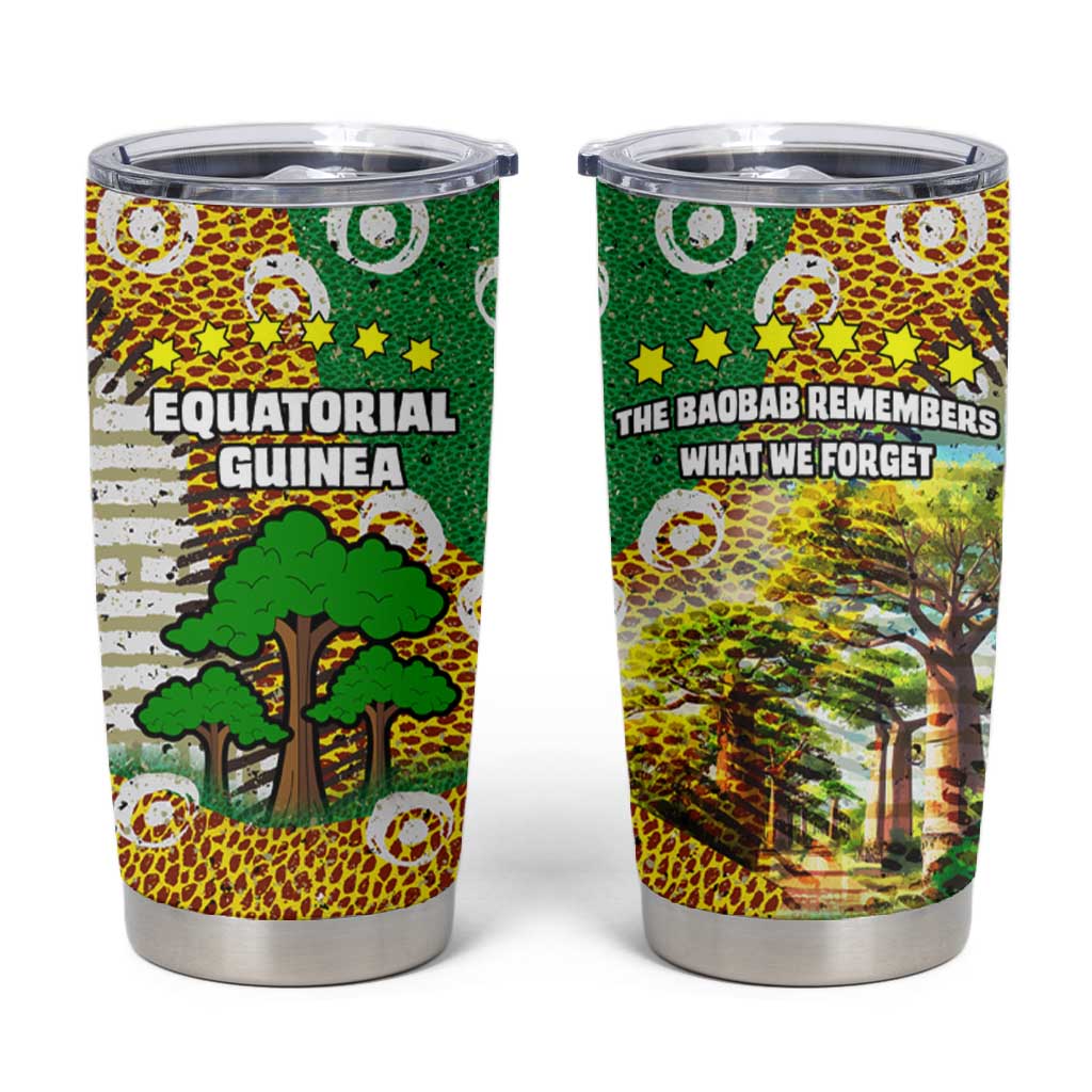 Equatorial Guinea Baobab Tree Tumbler Cup - Tribal Patterns and Heritage Quote TS04