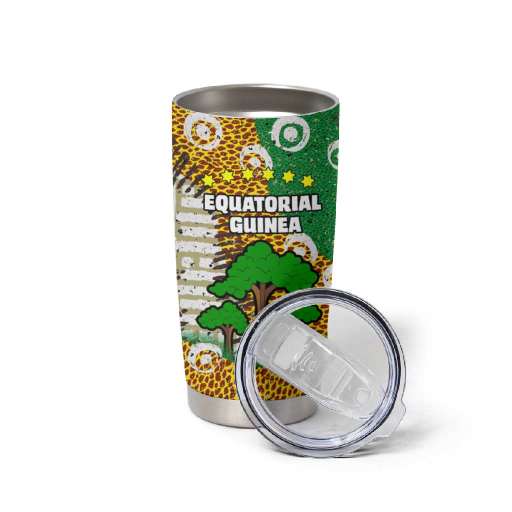Equatorial Guinea Baobab Tree Tumbler Cup - Tribal Patterns and Heritage Quote TS04