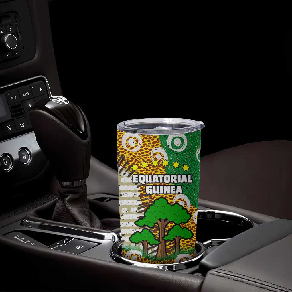 Equatorial Guinea Baobab Tree Tumbler Cup - Tribal Patterns and Heritage Quote TS04