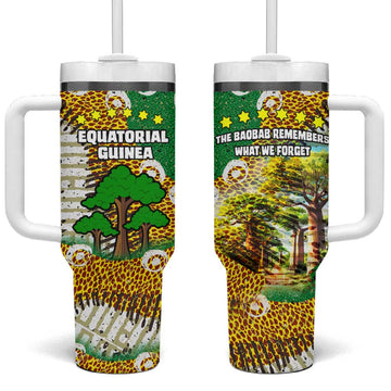 Equatorial Guinea Baobab Tree Tumbler With Handle - Tribal Patterns and Heritage Quote TS04