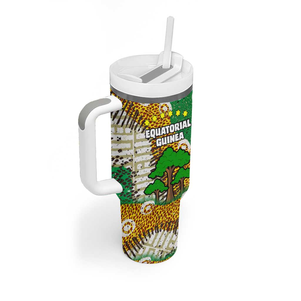Equatorial Guinea Baobab Tree Tumbler With Handle - Tribal Patterns and Heritage Quote TS04
