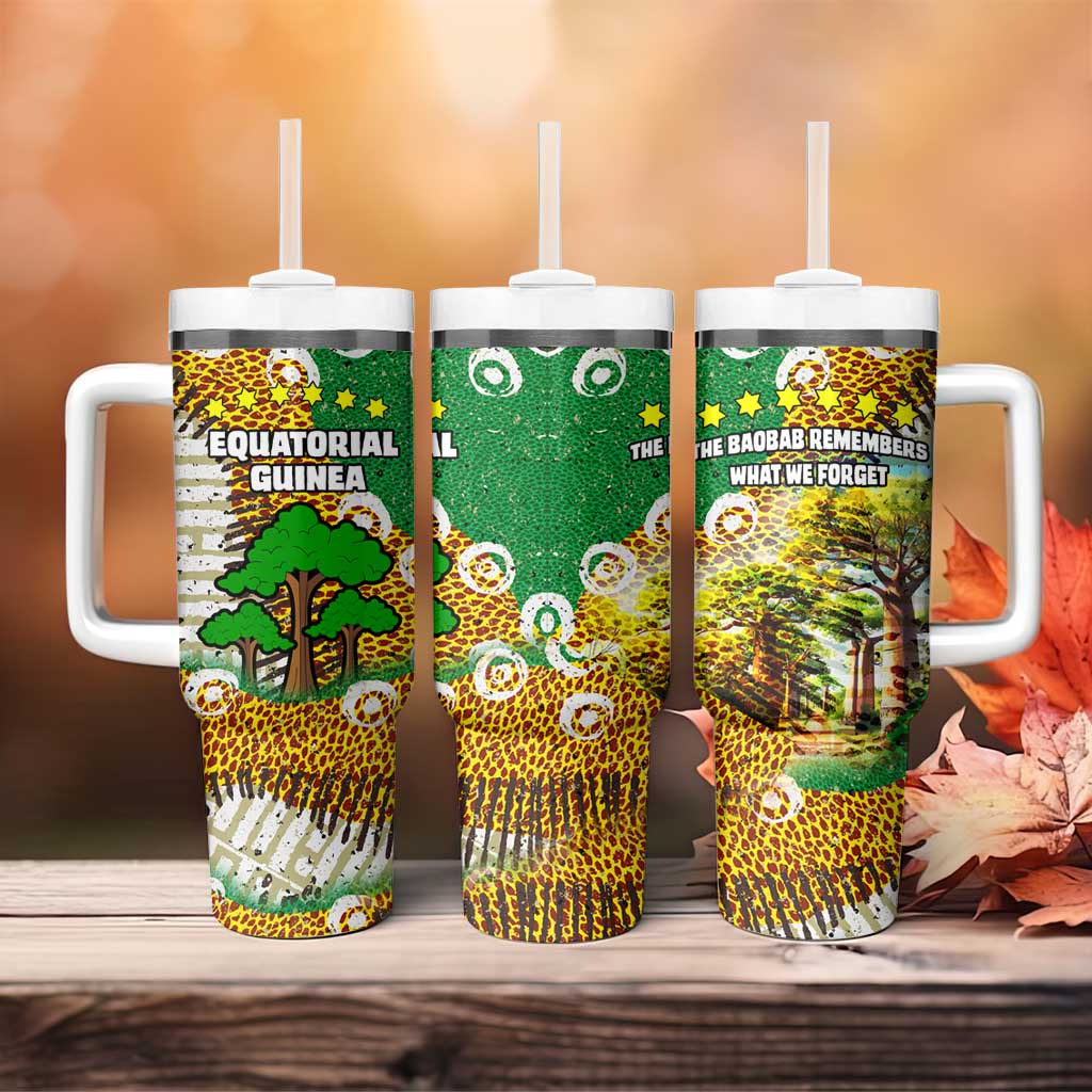 Equatorial Guinea Baobab Tree Tumbler With Handle - Tribal Patterns and Heritage Quote TS04