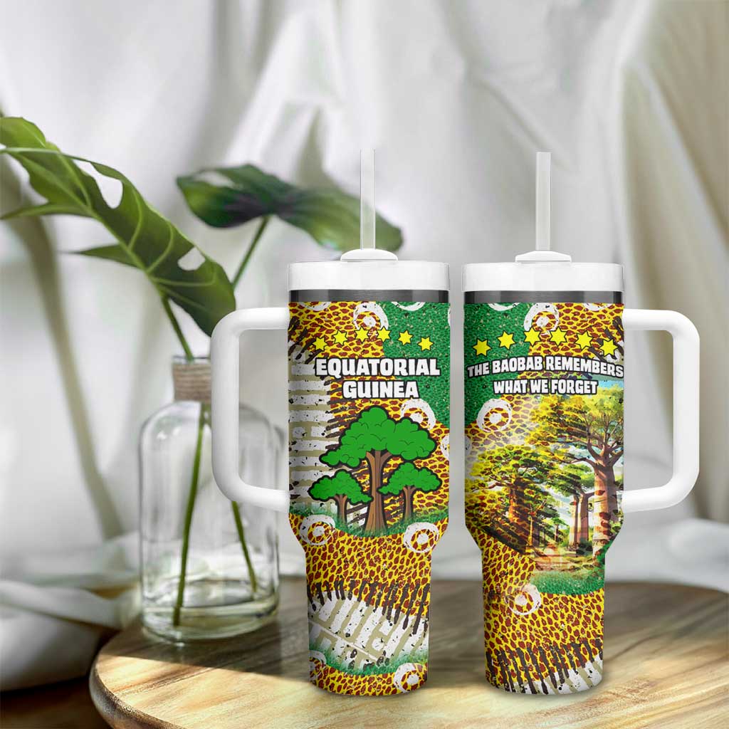 Equatorial Guinea Baobab Tree Tumbler With Handle - Tribal Patterns and Heritage Quote TS04