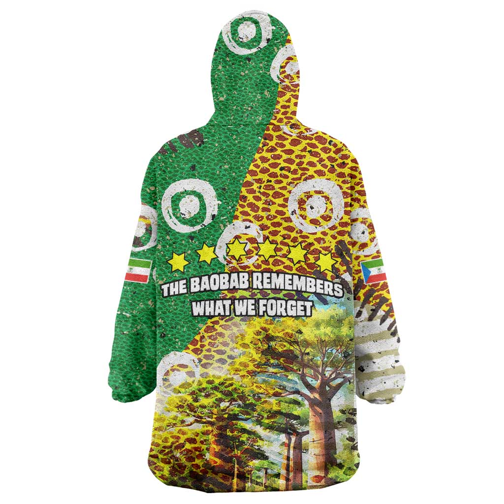 Equatorial Guinea Baobab Tree Wearable Blanket Hoodie - Tribal Patterns and Heritage Quote TS04