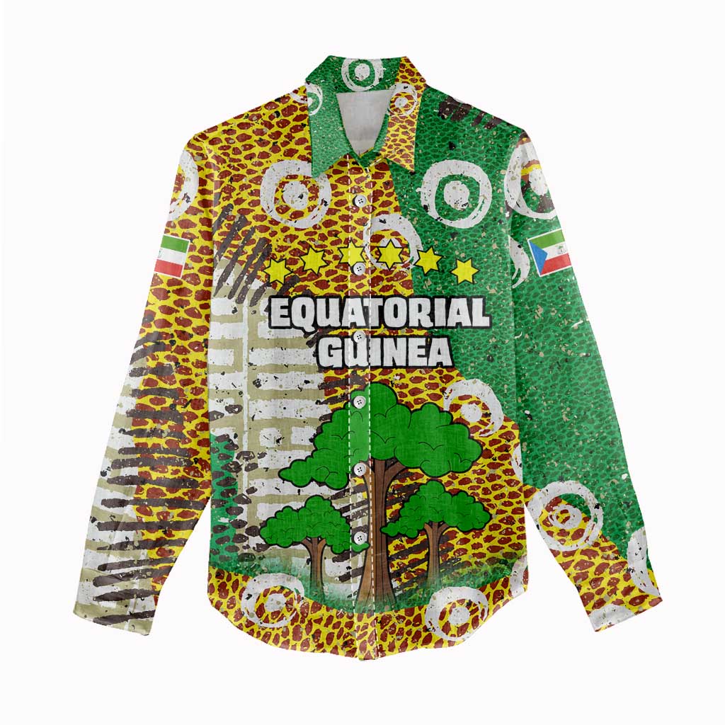 Equatorial Guinea Baobab Tree Women Casual Shirt - Tribal Patterns and Heritage Quote TS04