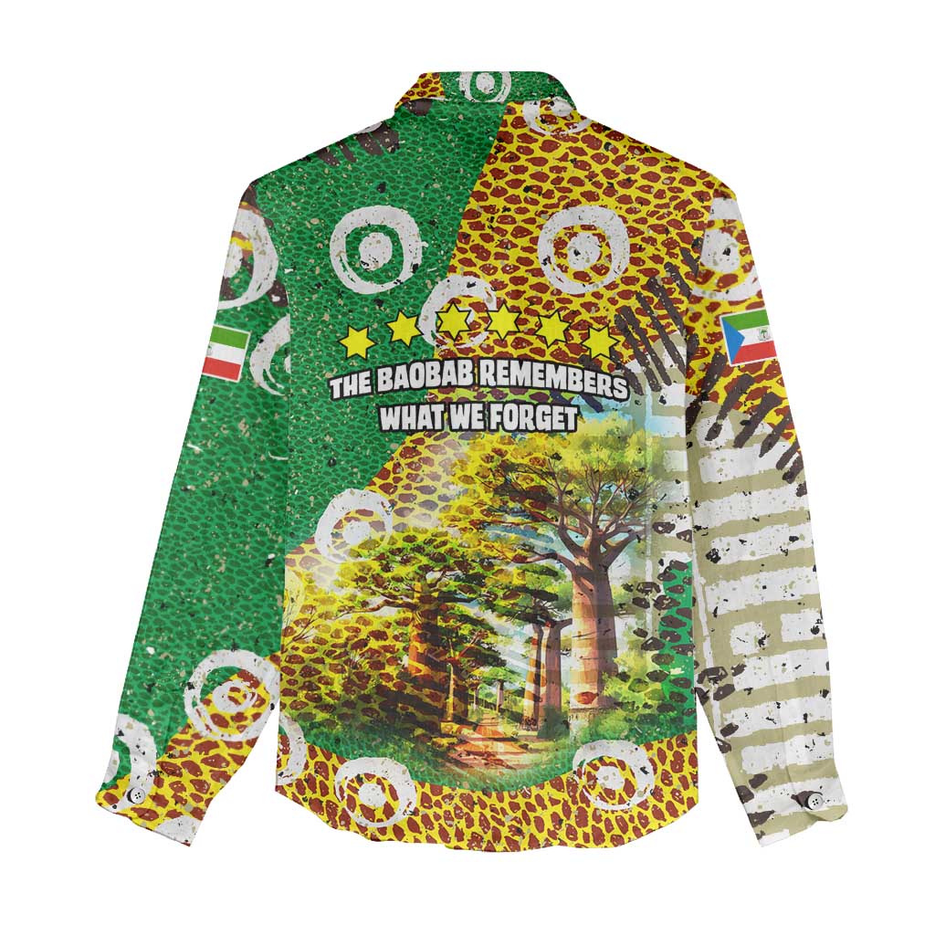 Equatorial Guinea Baobab Tree Women Casual Shirt - Tribal Patterns and Heritage Quote TS04